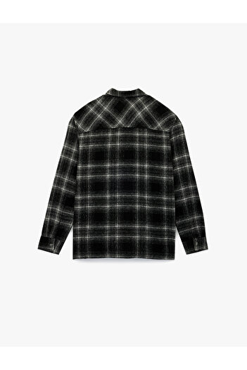 Koton Regular Fit Buttoned Long Sleeve Classic Collar Lumberjack Shirt with Pockets