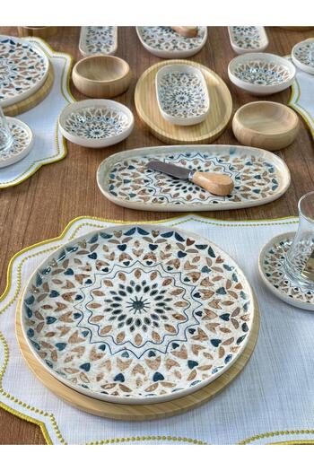 MD MİMOZA DEKOR Breakfast Set 61 Pieces for 6 Persons Moria / Porcelain / Tableware Presentation Set