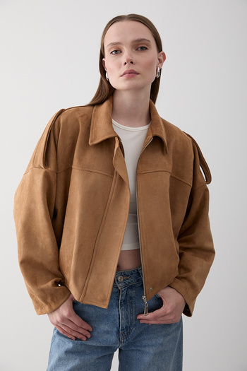 Laluvia Beige Light Suede Jacket - 2929