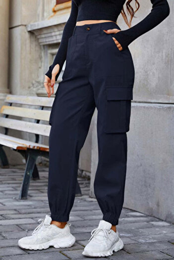 StreetWear Outlet Women's Cargo Pants With Side Pockets And High Waist