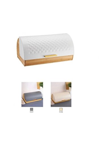 Arow - Dubai Rhoda Bamboo Metal Rail Lid Bread Cabinet Bread Box