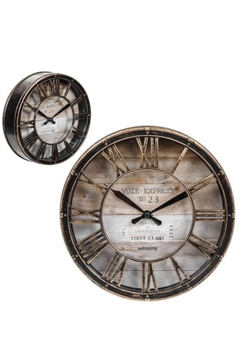 HASEPE Wall Clock, Vintage Design with Roman Numerals, Decorative Accessory