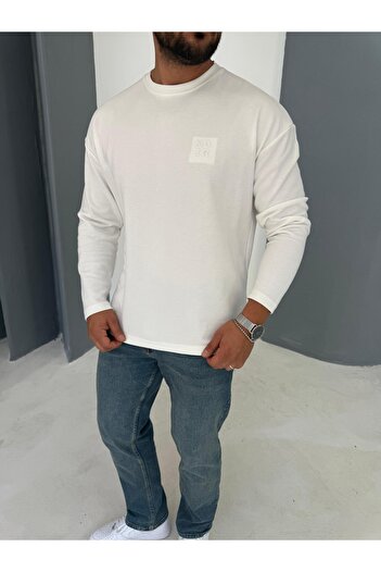 Combineman35 Men's Casual Noir Detailed Sweatshirt