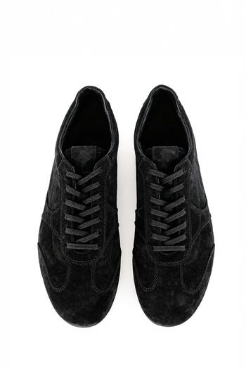GIESTO Partial Leather Black Shoes