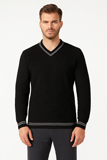 ModaPlaza Men's V-Neck Knitwear Sweater 880