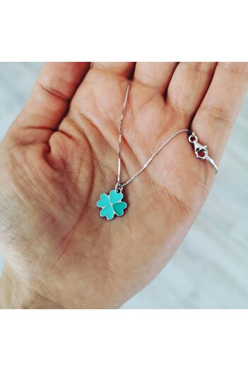 iNGRiKO Children's necklace, made of 925 silver, with a lucky clover pendant