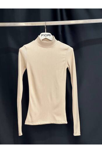 FioriModa Half High Neck Ottoman Fabric Blouse