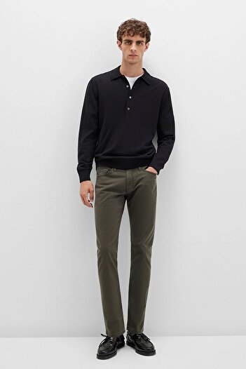 Mavi Men's Jake Black Dark Green Gabardine Trousers 0042290685