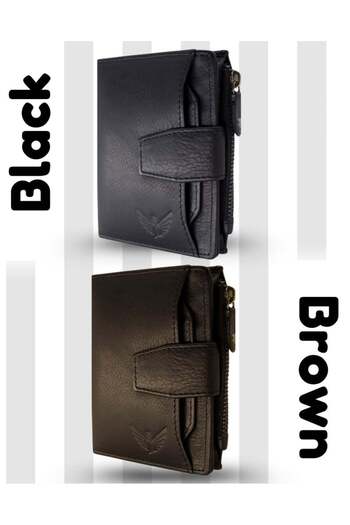 JİLDAAN JILDAAN™ Bi-Fold Genuine Handcrafted Leather Wallet For Men With RFID