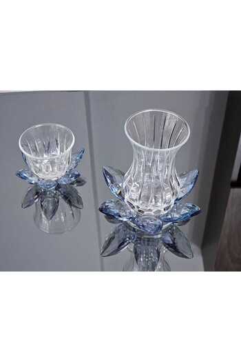Keopsantique home Blue Crystal 24 Pieces Tea Set