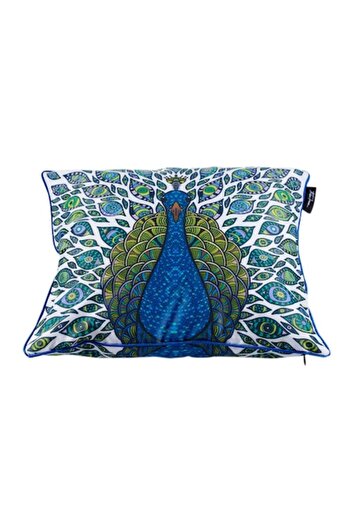 Complicat Rau Decorative Pillow, Peacock, polyester, printed by direct sublimation, 43x43