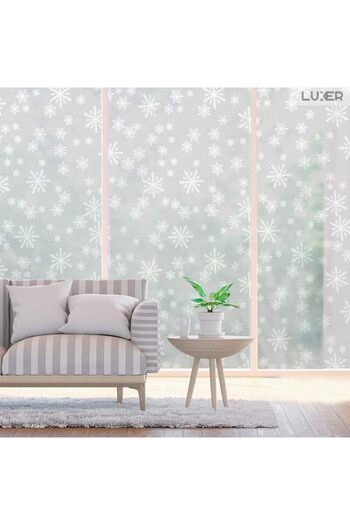 LUXER Decorative Privacy Window Film, UV Protection, Pattern - Snowflakes, Dimensions 200x60 cm