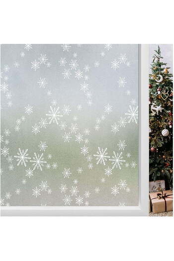 LUXER Decorative Privacy Window Film, UV Protection, Pattern - Snowflakes, Dimensions 200x60 cm