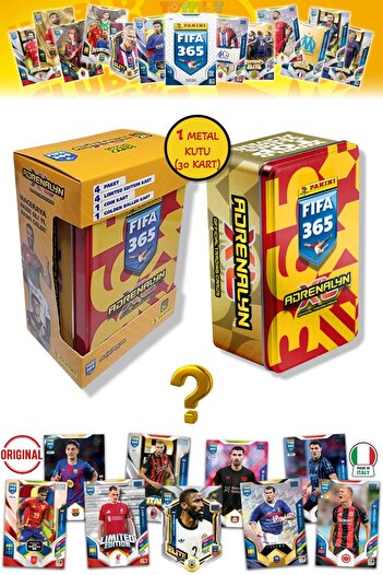 TOYFEST Panini Fifa 2026 Metal Boxed Football Player Cards (24 Core 4 Le 1 Coin 1 Golden Card) - Red Yellow