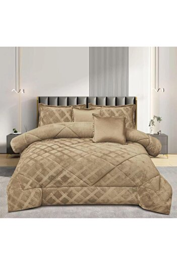 Roshen Double-sided winter bedspread set with soft velvet filling, warmth for you and luxury for your room, size 240*220