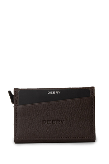 Deery Genuine Leather Brown Mechanism Horizontal Men's Wallet