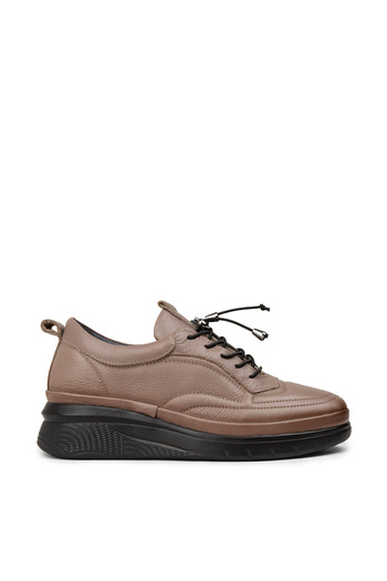 Deery Women's Genuine Leather Mink Colored Casual Shoes