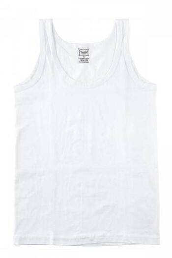 Tutku Boy's White 6-Piece Combed Cotton Tank Top 100% Cotton
