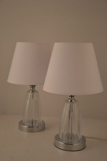 AbajurAksesuar Kuba Silver - White Lampshade 2 Pieces