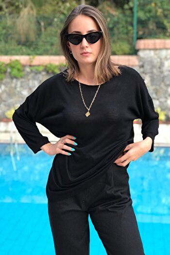 novon Crew Neck 100% Viscose Loose Cut Knitwear Blouse