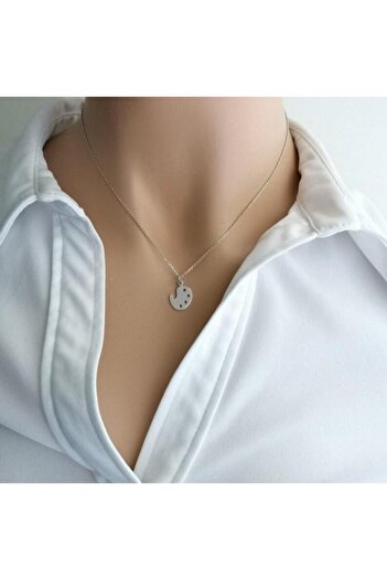 Nida Jewelry 925 Ayar Gümüş Minimal Palet Kolye
