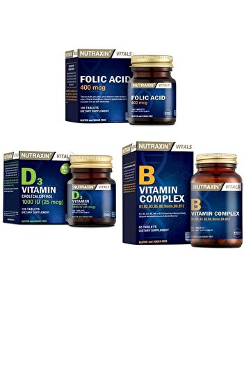 Nutraxin Folic Acid 400 Mcg + D3 1000Iu + Vitamin B Complex