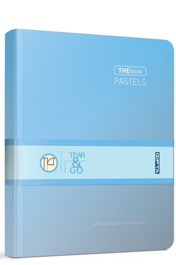 Gıpta Notebook with Pastel Lines - 20X28, 400 Sheets, 4 Compartments, Hard Cover, Light Blue (3485)
