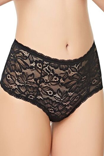 Belinay 0237 All Lace High Waist Women's Panties Black Xl