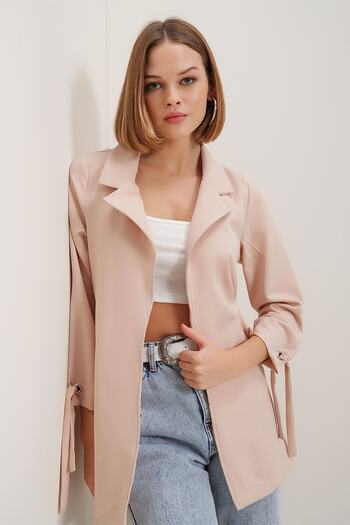 HAKKE Sleeve Eyelet Binding Jacket