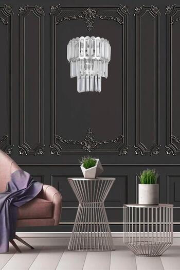 Avizemoda Lora Crystal Glass Stone Luxury Sconce - (SILVER GILD)