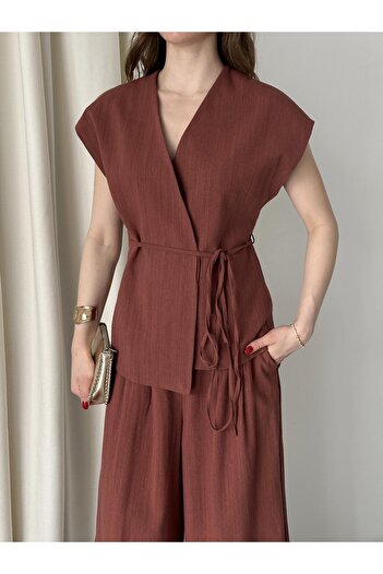 Laluvia Kiretil Juana Vest Pants Linen Set