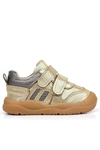 Rakerplus Schaggy Genuine Leather Gold Shiny Baby Sneakers