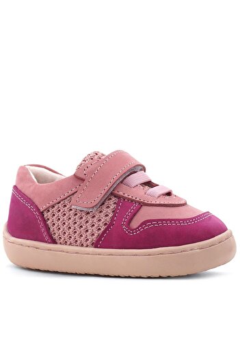 Rakerplus Bob Genuine Leather Pink Barefoot Velcro Elastic Baby Sneaker Shoes