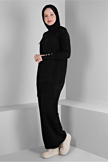 Alvina DOUBLE PANT WITH SLIT DETAILKnitwear Suit 43213
