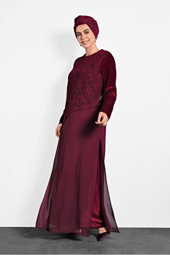Alvina 20021 Model Laced Chiffon Dress