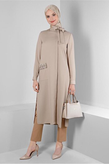 Alvina LAPEL TIE POCKET TUNIC 43525