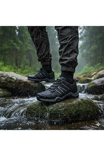 SNR Suya Dayanıklı Poseidon Erkek Spor Outdoor Kaymaz Taban Rahat ve Kaliteli Siyah Ayakkabı 5 renk var