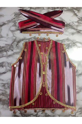 LBL La Bella Collection Girl's Keşan Fabric Vest with Bandana Embroidery Accessories Performance Clothing