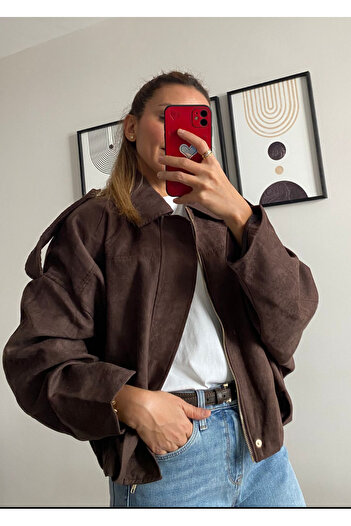 TB Butik Μπουφάν Bomber με φερμουάρ από σουέτ ισοδύναμο με την επωνυμία