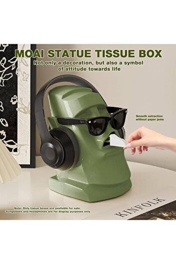 Twisoo Twsioo Modern Plastic Tissue Box – Decorative Stone-Style Paper Towel Holder with Top Storage for