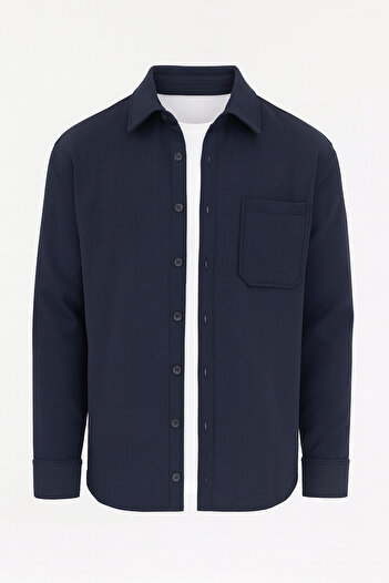 CLIPMAN Чоловічий Regular Fit з еластаном, з флісовою підкладкою, куртка з тканини Ottoman, сорочка