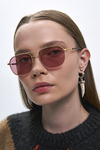 Bilge Karga Vance Gold Dark Red Sunglasses