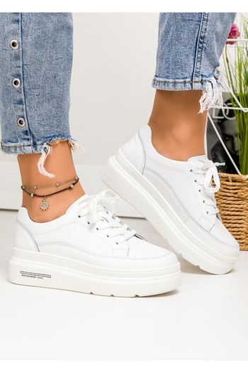 starlike Pantofi casual piele naturala albi AW105