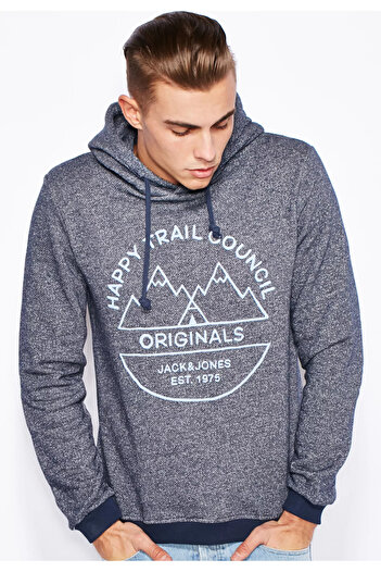 Jack & Jones Jack&Jones jjorWillie Sweat Mix 12097315 Чоловічий худі з капюшоном Сірий