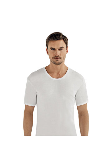 Şahinler Me019 Men's Plus Size Ribbed Short Sleeve Undershirt No:60 (XXL)