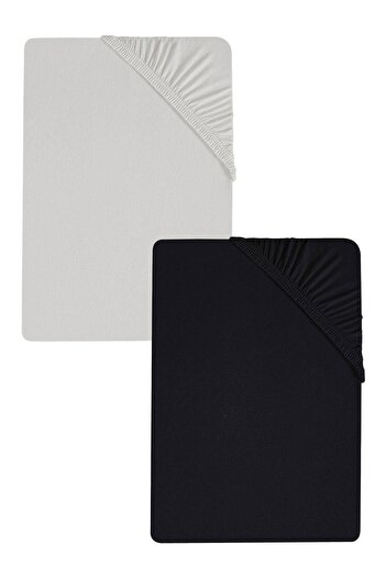 COTENCONCEPT 2 قطعة ملاءة سرير مفردة قطنية مسطحة مقاس 120 × 200 × 30 سم من القطن الممشط