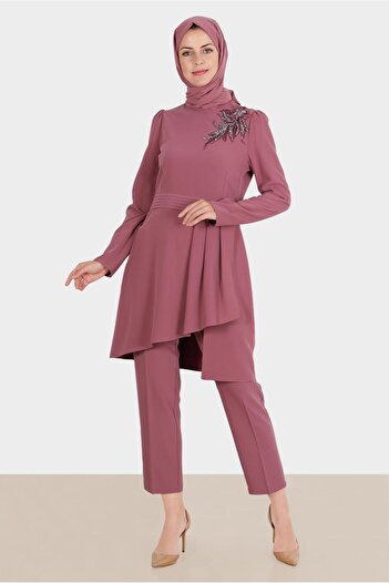 Alvina Stone Asymmetric Cut Double Pant. Team 30284