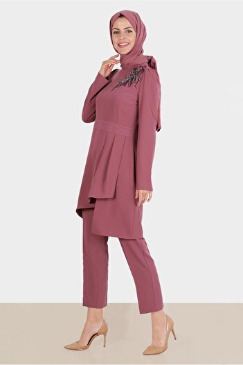 Alvina Stone Asymmetric Cut Double Pant. Team 30284