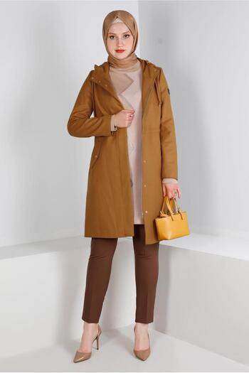 Alvina POCKET DETAILED HOODED ZIPPERED COAT 90378