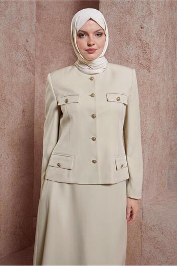 Alvina 30431 Model Buttoned Skirt Set